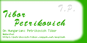 tibor petrikovich business card